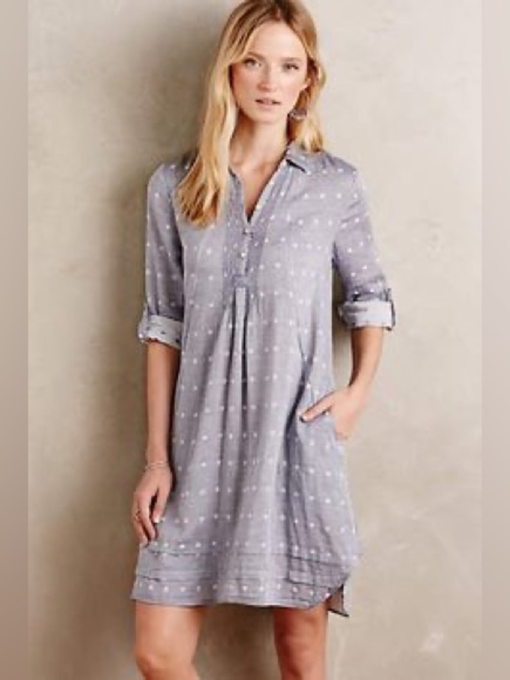 Isabella Sinclair Polka Dot Gauze Tunic Blouse Boho Cottagecore Medium